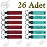MiaWiki Kişisel Mesajlı Deri Anahtarlık 26'lı Set, Standart, MH-KAN9110X26, Kırmızı & Turkuaz, üniseks-yetişkin