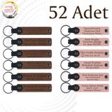 MiaWiki Kişisel Mesajlı Deri Anahtarlık 52'li Set, Standart, MH-KAN9024X52, Açık Kahve & Yavru Ağzı, üniseks-yetişkin