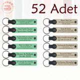 MiaWiki Kişisel Mesajlı Deri Anahtarlık 52'li Set, Standart, MH-KAN9036X52, Açık Yeşil & Sütlü Kahve, üniseks-yetişkin