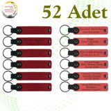 MiaWiki Kişisel Mesajlı Deri Anahtarlık 52'li Set, Standart, MH-KAN9095X52, Kırmızı & Nar Çiçeği, üniseks-yetişkin