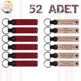 MiaWiki Kişisel Mesajlı Deri Anahtarlık 52'li Set, Standart, MH-KAN9097X52, Kırmızı & Pudra, üniseks-yetişkin