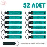 MiaWiki Kişisel Mesajlı Deri Hediyelik Anahtarlık, 52'li Set, MH-KAN8566X52, Koyu Turkuaz & Lacivert, üniseks-yetişkin