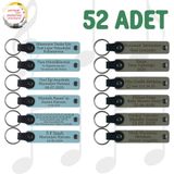 MiaWiki Kişisel Mesajlı Deri Hediyelik Anahtarlık, 52'li Set, MH-KAN9065X52, Gök Mavi & Kül Gri, üniseks-yetişkin