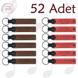 MiaWiki Kişisel Mesajlı Deri Hediyelik Anahtarlık, Standart, MH-KAN9018X52, Açık Kahve & Nar Çiçeği, üniseks-yetişkin