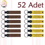 MiaWiki Kişisel Mesajlı Deri Hediyelik Anahtarlık, Standart, MH-KAN9021X52, Açık Kahve & Sarı, üniseks-yetişkin