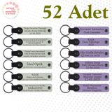 MiaWiki Kişisel Mesajlı Deri Hediyelik Anahtarlık, Standart, MH-KAN9044X52, Beyaz & Mor Menekşe, üniseks-yetişkin