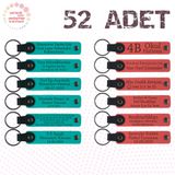MiaWiki Kişisel Mesajlı Deri Hediyelik Anahtarlık, Standart, MH-KAN9078X52, Koyu Turkuaz & Nar Çiçeği, üniseks-yetişkin