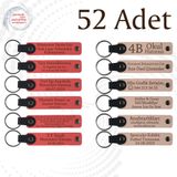 MiaWiki Kişisel Mesajlı Deri Hediyelik Anahtarlık, Standart, MH-KAN9120X52, Nar Çiçeği & Pudra, üniseks-yetişkin