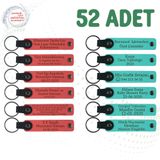 MiaWiki Kişisel Mesajlı Deri Hediyelik Anahtarlık, Standart, MH-KAN9123X52, Nar Çiçeği & Turkuaz, üniseks-yetişkin