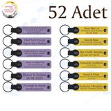 MiaWiki Kişisel Mesajlı Deri Hediyelik Anahtarlık, Tek Ebat, MH-KAN9115X52, Mor Menekşe & Sarı, üniseks-yetişkin