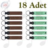 MiaWiki Kişisel Mesajlı Hediye Deri Anahtarlık 18'li Set, Standart, MH-KAN9010X18, Açık Kahve & Açık Yeşil, üniseks-yetişkin