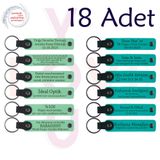 MiaWiki Kişisel Mesajlı Hediye Deri Anahtarlık 18'li Set, Standart, MH-KAN9028X18, Açık Yeşil & Koyu Turkuaz, üniseks-yetişkin