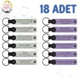 MiaWiki Kişisel Mesajlı Hediye Deri Anahtarlık 18'li Set, Standart, MH-KAN9044X18, Beyaz & Mor Menekşe, üniseks-yetişkin