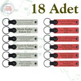 MiaWiki Kişisel Mesajlı Hediye Deri Anahtarlık 18'li Set, Standart, MH-KAN9045X18, Beyaz & Nar Çiçeği, üniseks-yetişkin