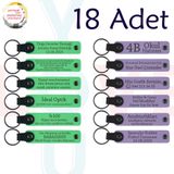 MiaWiki Kişisel Mesajlı Hediye Deri Anahtarlık 18'li Set, Standart, MH-KAN9056X18, Fıstık Yeşili & Mor Menekşe, üniseks-yetişkin