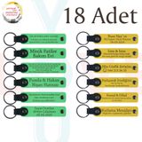 MiaWiki Kişisel Mesajlı Hediye Deri Anahtarlık 18'li Set, Standart, MH-KAN9060X18, Fıstık Yeşili & Sarı, üniseks-yetişkin