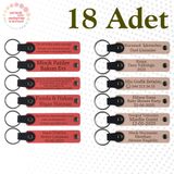 MiaWiki Kişisel Mesajlı Hediye Deri Anahtarlık 18'li Set, Standart, MH-KAN9120X18, Nar Çiçeği & Pudra, üniseks-yetişkin