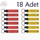 MiaWiki Kişisel Mesajlı Hediye Deri Anahtarlık 18'li Set, Standart, MH-KAN9121X18, Nar Çiçeği & Sarı, üniseks-yetişkin