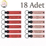 MiaWiki Kişisel Mesajlı Hediye Deri Anahtarlık 18'li Set, Standart, MH-KAN9124X18, Nar Çiçeği & Yavru Ağzı, üniseks-yetişkin