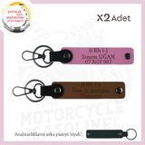 MiaWiki Kişisel Motosiklet Anahtarlık İsim Plaka, Standart, MH-KAN-MT-10454x2, Açık Kahve-Pembe-siyah, üniseks-yetişkin