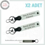 MiaWiki Kişisel Plaka ve İsimli Anahtarlık Motosiklet, Standart, MH-KAN-MT-11495x2, Beyaz-gri, üniseks-yetişkin