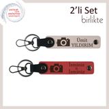 MiaWiki Kişisel Yazılı 2'li Anahtarlık Seti, Standart, MH-KAN-39857x2, pudra-nar çiçeği, üniseks-yetişkin