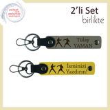 MiaWiki Kişisel Yazılı Anahtarlık Seti Boks Temalı, Standart, MH-KAN-40195x2, kül gri-sarı, üniseks-yetişkin