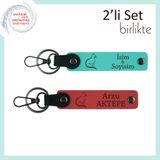 MiaWiki Kişisel Yazılı Anahtarlık Seti Kedi Temalı, Standart, MH-KAN-40660x2, turkuaz-nar çiçeği, üniseks-yetişkin