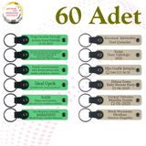 MiaWiki Kişisel Yazılı Deri Anahtarlık 60'lı Set, Standart, MH-KAN9061X60, Fıstık Yeşili & Sütlü Kahve, üniseks-yetişkin