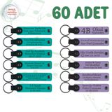 MiaWiki Kişisel Yazılı Deri Anahtarlık Mor Menekşe, 60'lı Set, MH-KAN9077X60, Koyu Turkuaz & Mor Menekşe, üniseks-yetişkin