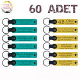 MiaWiki Kişisel Yazılı Deri Anahtarlık Mor Menekşe, Standart, MH-KAN9081X60, Koyu Turkuaz & Sarı, üniseks-yetişkin