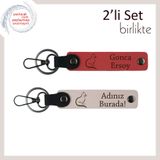MiaWiki Kişisel Yazılı Deri Anahtarlık Nar Çiçeği-Pudra, Standart, MH-KAN-40572x2, nar çiçeği-pudra, üniseks-yetişkin