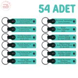 MiaWiki Kişisel Yazılı Deri Hediyelik Anahtarlık, 54'lü Set, MH-KAN8594X54, Turkuaz, üniseks-yetişkin