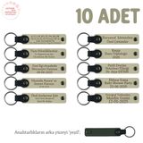 MiaWiki Kişiselleştirilebilir Deri Anahtarlık 10'lu Set, Standart, MH-KAN8538X10, Sütlü Kahve & Yeşil, üniseks-yetişkin