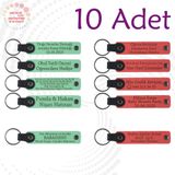 MiaWiki Kişiselleştirilebilir Deri Anahtarlık 10'lu Set, Standart, MH-KAN9032X10, Açık Yeşil & Nar Çiçeği, üniseks-yetişkin