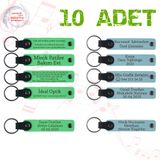 MiaWiki Kişiselleştirilebilir Deri Anahtarlık 10'lu Set, Standart, MH-KAN9052X10, Fıstık Yeşili & Gök Mavi, üniseks-yetişkin