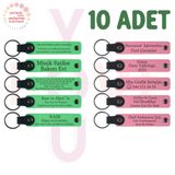 MiaWiki Kişiselleştirilebilir Deri Anahtarlık 10'lu Set, Standart, MH-KAN9058X10, Fıstık Yeşili & Pembe, üniseks-yetişkin