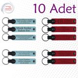MiaWiki Kişiselleştirilebilir Deri Anahtarlık 10'lu Set, Standart, MH-KAN9066X10, Gök Mavi & Kırmızı, üniseks-yetişkin