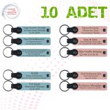 MiaWiki Kişiselleştirilebilir Deri Anahtarlık 10'lu Set, Standart, MH-KAN9074X10, Gök Mavi & Yavru Ağzı, üniseks-yetişkin