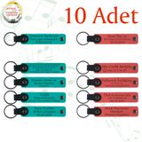 MiaWiki Kişiselleştirilebilir Deri Anahtarlık 10'lu Set, Standart, MH-KAN9078X10, Koyu Turkuaz & Nar Çiçeği, üniseks-yetişkin