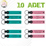 MiaWiki Kişiselleştirilebilir Deri Anahtarlık 10'lu Set, Standart, MH-KAN9079X10, Koyu Turkuaz & Pembe, üniseks-yetişkin