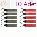 MiaWiki Kişiselleştirilebilir Deri Anahtarlık 10'lu Set, Standart, MH-KAN9087X10, Kül Gri & Nar Çiçeği, üniseks-yetişkin