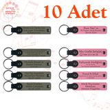 MiaWiki Kişiselleştirilebilir Deri Anahtarlık 10'lu Set, Standart, MH-KAN9088X10, Kül Gri & Pembe, üniseks-yetişkin