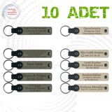 MiaWiki Kişiselleştirilebilir Deri Anahtarlık 10'lu Set, Standart, MH-KAN9091X10, Kül Gri & Sütlü Kahve, üniseks-yetişkin