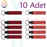 MiaWiki Kişiselleştirilebilir Deri Anahtarlık 10'lu Set, Standart, MH-KAN9095X10, Kırmızı & Nar Çiçeği, üniseks-yetişkin