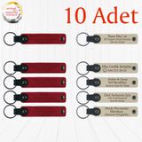MiaWiki Kişiselleştirilebilir Deri Anahtarlık 10'lu Set, Standart, MH-KAN9099X10, Kırmızı & Sütlü Kahve, üniseks-yetişkin