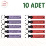 MiaWiki Kişiselleştirilebilir Deri Anahtarlık 10'lu Set, Standart, MH-KAN9112X10, Mor Menekşe & Nar Çiçeği, üniseks-yetişkin