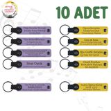 MiaWiki Kişiselleştirilebilir Deri Anahtarlık 10'lu Set, Standart, MH-KAN9115X10, Mor Menekşe & Sarı, üniseks-yetişkin