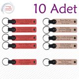 MiaWiki Kişiselleştirilebilir Deri Anahtarlık 10'lu Set, Standart, MH-KAN9120X10, Nar Çiçeği & Pudra, üniseks-yetişkin