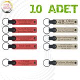 MiaWiki Kişiselleştirilebilir Deri Anahtarlık 10'lu Set, Standart, MH-KAN9122X10, Nar Çiçeği & Sütlü Kahve, üniseks-yetişkin